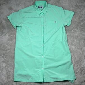 HUK Kona Cover Up Dress Pockets Seafoam Teal Pockets Women’s Large Fishing